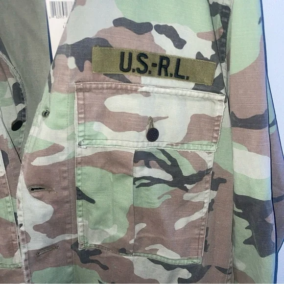 Polo Ralph Lauren Camo Military Over Shirt U.S.-R.L. Jacket Camouflage ( L ) - Picture 11 of 12